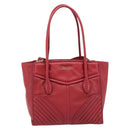 Miu Miu Tote Bag Leather 2way Red Gold Tone Auth ka6072A-2