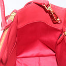 Miu Miu Tote Bag Leather 2way Red Gold Tone Auth ka6072A-21