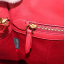 Miu Miu Tote Bag Leather 2way Red Gold Tone Auth ka6072A-22