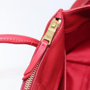 Miu Miu Tote Bag Leather 2way Red Gold Tone Auth ka6072A-25