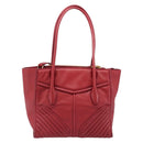 Miu Miu Tote Bag Leather 2way Red Gold Tone Auth ka6072A-3