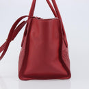 Miu Miu Tote Bag Leather 2way Red Gold Tone Auth ka6072A-4
