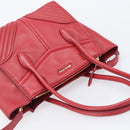 Miu Miu Tote Bag Leather 2way Red Gold Tone Auth ka6072A-6