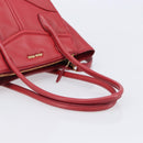 Miu Miu Tote Bag Leather 2way Red Gold Tone Auth ka6072A-7