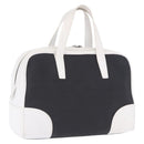 LOEWE Anagram Hand Bag PVC Leather Black White Auth ka6073-1