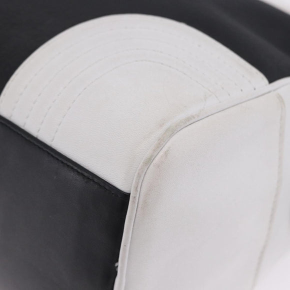 LOEWE Anagram Hand Bag PVC Leather Black White Auth ka6073