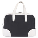 LOEWE Anagram Hand Bag PVC Leather Black White Auth ka6073-13