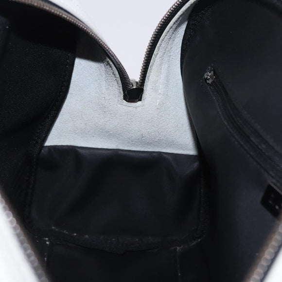 LOEWE Anagram Hand Bag PVC Leather Black White Auth ka6073