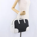 LOEWE Anagram Hand Bag PVC Leather Black White Auth ka6073-24