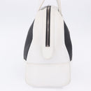 LOEWE Anagram Hand Bag PVC Leather Black White Auth ka6073-4
