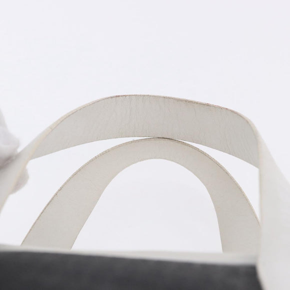 LOEWE Anagram Hand Bag PVC Leather Black White Auth ka6073