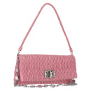 Miu Miu Matelasse Shoulder Bag Leather 2way Pink Silver Auth ka6075M-1