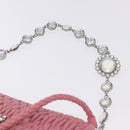 Miu Miu Matelasse Shoulder Bag Leather 2way Pink Silver Auth ka6075M-15
