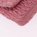 Miu Miu Matelasse Shoulder Bag Leather 2way Pink Silver Auth ka6075M-9