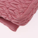 Miu Miu Matelasse Shoulder Bag Leather 2way Pink Silver Auth ka6075M-17