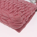 Miu Miu Matelasse Shoulder Bag Leather 2way Pink Silver Auth ka6075M-18