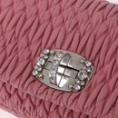 Miu Miu Matelasse Shoulder Bag Leather 2way Pink Silver Auth ka6075M-20