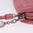 Miu Miu Matelasse Shoulder Bag Leather 2way Pink Silver Auth ka6075M-22