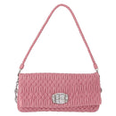 Miu Miu Matelasse Shoulder Bag Leather 2way Pink Silver Auth ka6075M-13