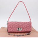 Miu Miu Matelasse Shoulder Bag Leather 2way Pink Silver Auth ka6075M-12