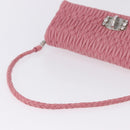 Miu Miu Matelasse Shoulder Bag Leather 2way Pink Silver Auth ka6075M-7