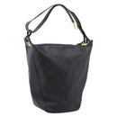 BALLY Shoulder Bag Leather Black Gold Tone Auth ka6077A-1