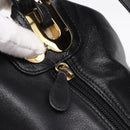 BALLY Shoulder Bag Leather Black Gold Tone Auth ka6077A-10