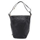 BALLY Shoulder Bag Leather Black Gold Tone Auth ka6077A-2