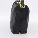BALLY Shoulder Bag Leather Black Gold Tone Auth ka6077A-4