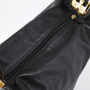 BALLY Shoulder Bag Leather Black Gold Tone Auth ka6077A-6