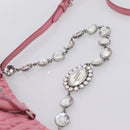 Miu Miu Matelasse Hand Bag Leather Pink Silver Auth ka6078A-10