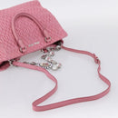 Miu Miu Matelasse Hand Bag Leather Pink Silver Auth ka6078A-11