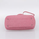 Miu Miu Matelasse Hand Bag Leather Pink Silver Auth ka6078A-13