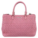 Miu Miu Matelasse Hand Bag Leather Pink Silver Auth ka6078A-2