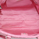 Miu Miu Matelasse Hand Bag Leather Pink Silver Auth ka6078A-20