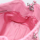 Miu Miu Matelasse Hand Bag Leather Pink Silver Auth ka6078A-21