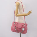 Miu Miu Matelasse Hand Bag Leather Pink Silver Auth ka6078A-26