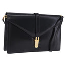 Salvatore Ferragamo Shoulder Bag Leather Black Gold Tone Auth ka6079-1