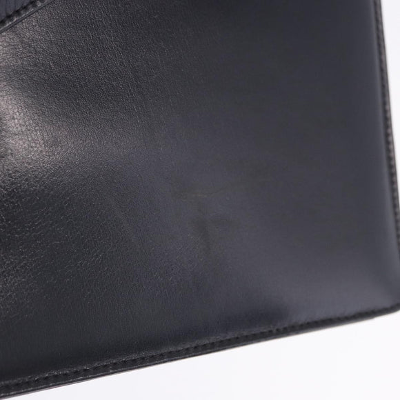 Salvatore Ferragamo Shoulder Bag Leather Black Gold Tone Auth ka6079