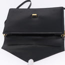 Salvatore Ferragamo Shoulder Bag Leather Black Gold Tone Auth ka6079-20