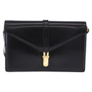 Salvatore Ferragamo Shoulder Bag Leather Black Gold Tone Auth ka6079-13