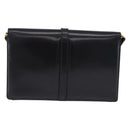 Salvatore Ferragamo Shoulder Bag Leather Black Gold Tone Auth ka6079-2