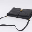 Salvatore Ferragamo Shoulder Bag Leather Black Gold Tone Auth ka6079-6