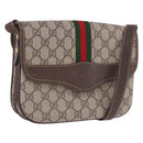 GUCCI GG Supreme Web Sherry Line Shoulder Bag PVC Beige 001 113 6862 Auth ka6092-1