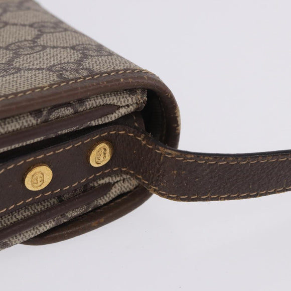 GUCCI GG Supreme Web Sherry Line Shoulder Bag PVC Beige 001 113 6862 Auth ka6092