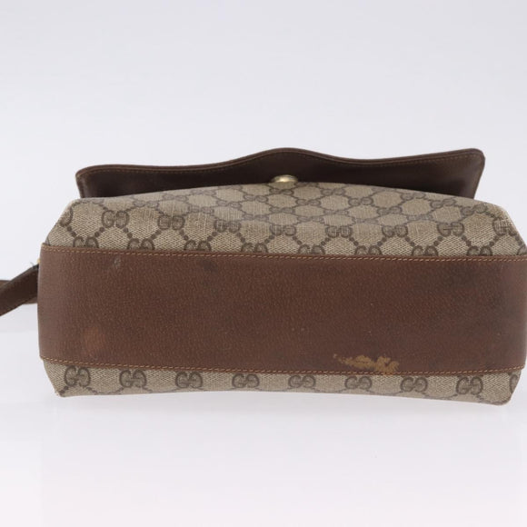 GUCCI GG Supreme Web Sherry Line Shoulder Bag PVC Beige 904 02 084 Auth ka6093