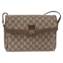 GUCCI GG Supreme Web Sherry Line Shoulder Bag PVC Beige 904 02 084 Auth ka6093-2