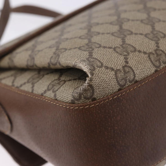 GUCCI GG Supreme Web Sherry Line Shoulder Bag PVC Beige 904 02 084 Auth ka6093