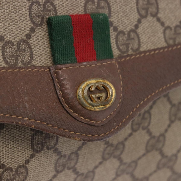 GUCCI GG Supreme Web Sherry Line Shoulder Bag PVC Beige 904 02 084 Auth ka6093