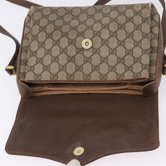 GUCCI GG Supreme Web Sherry Line Shoulder Bag PVC Beige 904 02 084 Auth ka6093